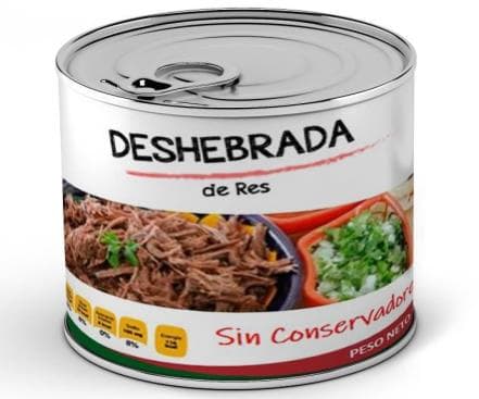 Carne de res cocida y deshebrada