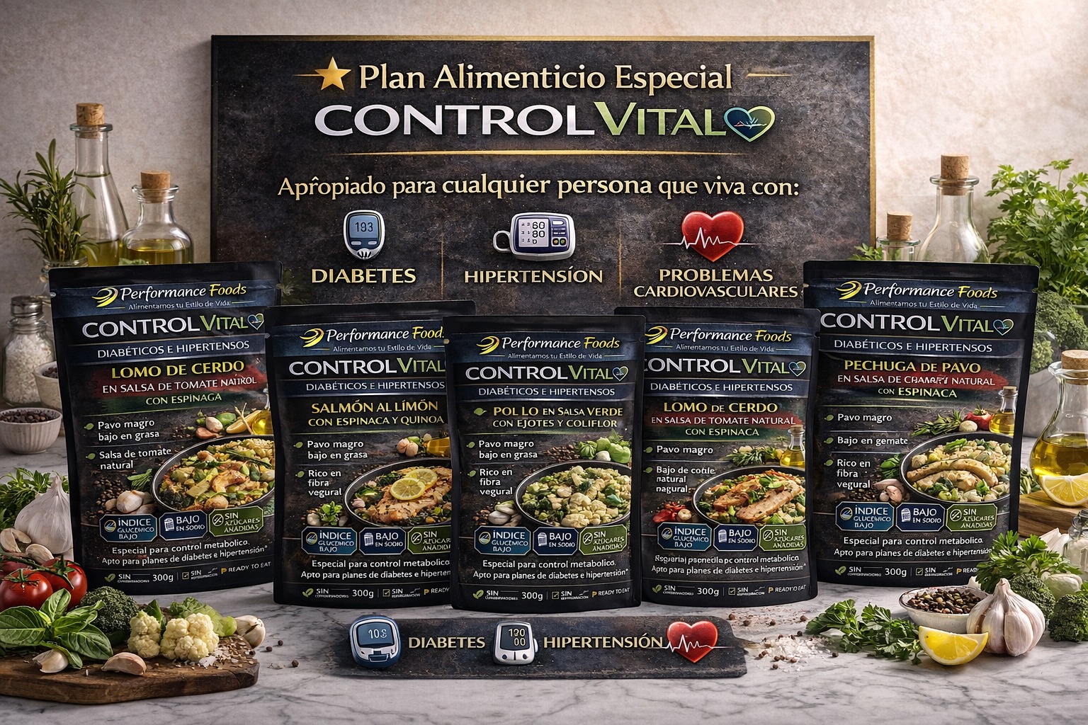 Control Vital: plan alimenticio especial para quienes viven con diabetes, hipertensión o problemas cardiovasculares